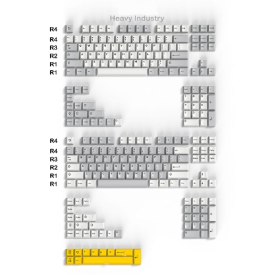 Heavy Industry GMK Style 253 Keys ABS Doubleshot Full Doubleshot Keycaps Set for Cherry MX Mechanical Gaming Keyboard